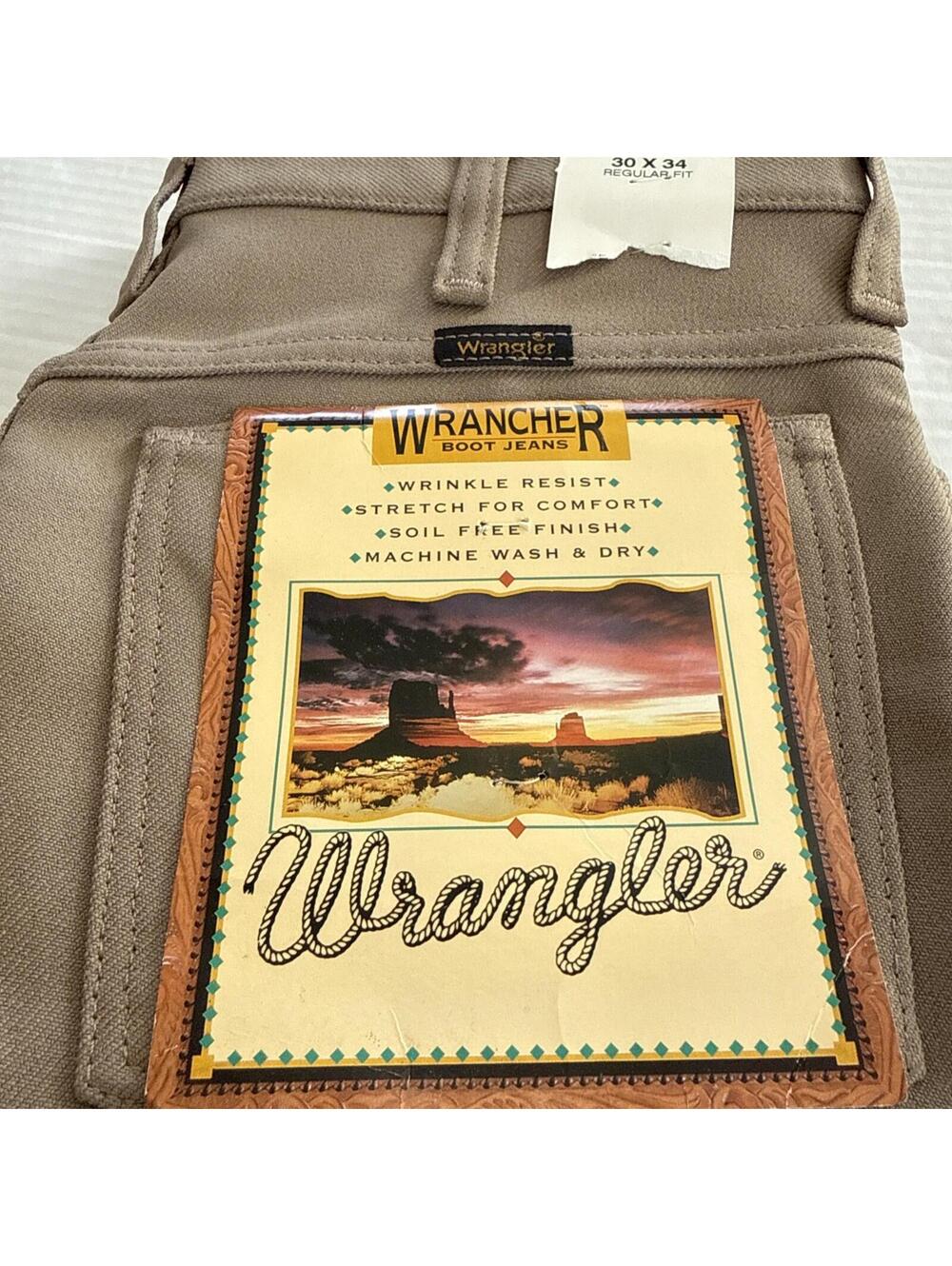 NWT Men's Wrangler® Wrancher Tan 82TN Polyester Dress Pants 30x34 Regular Fit. - Picture 2 of 9